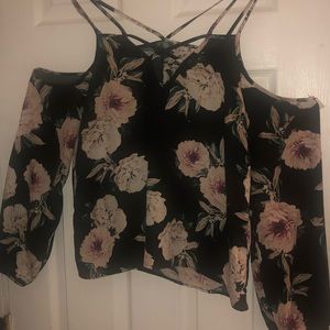 Charlotte Russe, size M, Black with lovely flowers